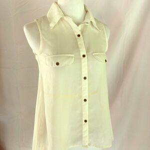 Eyelash Couture pale yellow sleeveless top